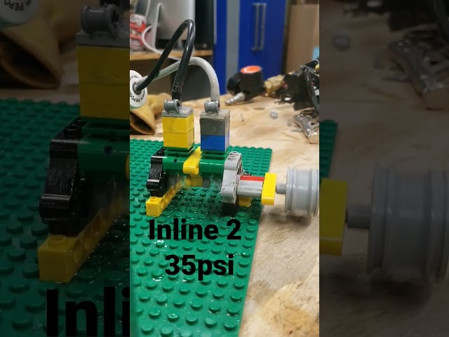 inline 2 pneumatic lego engine #engine #pneumatic #lego
