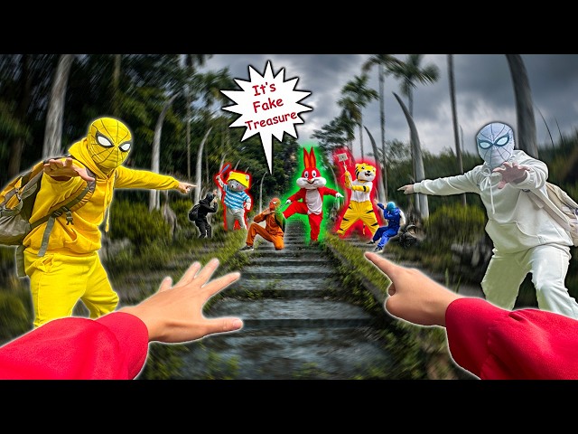 Bros 7 Spider-Man Was Tricked by Fake Treasure Location ( Action POV vs 3 Giant Mascot Teddy Bear )