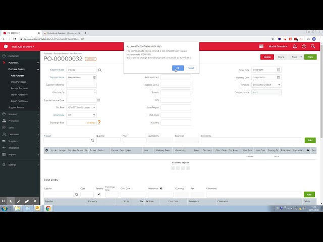 Unleashed Assistant - Live exchange rates for Unleashed inventory management