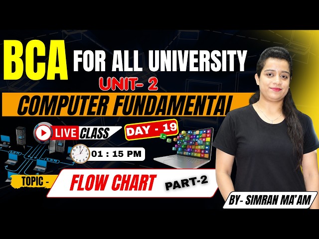 #bca BCA FOR ALL UNIVERSITY | UNIT-2 COMPUTER FUNDAMENTAL | Flow Chart Part-2 | Day-19 Live Class