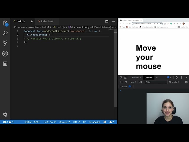 Mouse Move Event and Dynamic Background Color Change - JavaScript Tutorial [Project 4]