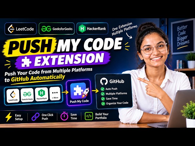 Push My Code | Push LeetCode, GFG & HackerRank Solutions to GitHub Automatically