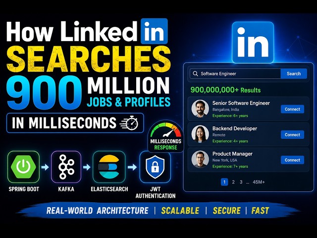 Full Project: How LinkedIn Searches 900+ Million Jobs & Profiles in seconds | Spring + Kafka + JWT