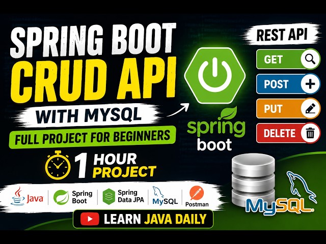 Spring Boot REST API CRUD Operations with MySQL | Full Project for Beginners | Learn Java Daily