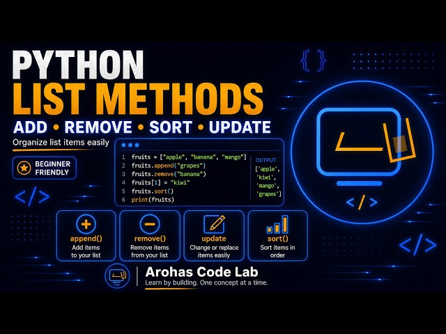Python List Methods - Add Remove Sort and Update
