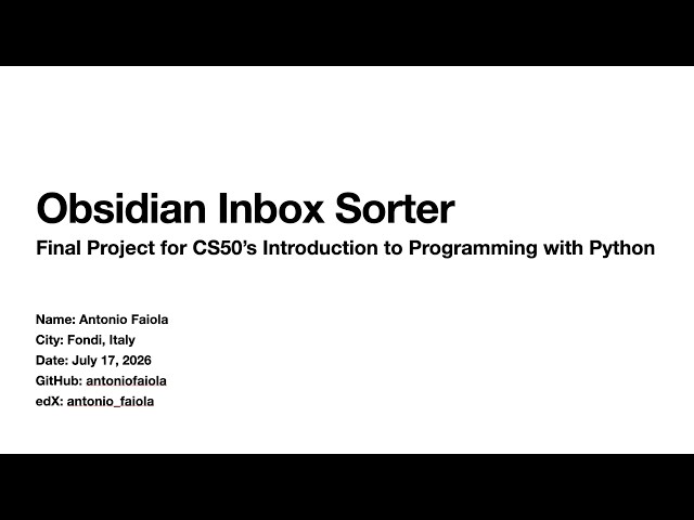 Obsidian Inbox Sorter