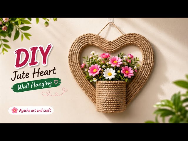 DIY Jute Heart Wall Hanging 🌸 | Easy Home Decor Craft | Handmade Wall Decoration.