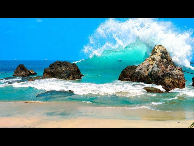 🌊 OCEAN WAVES SOUNDS FOR SLEEP – DEEP CALM SEA AMBIENCE