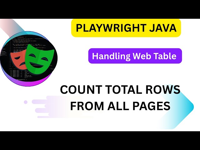 Playwright Java Web Table Pagination | Count Rows Across All Pages