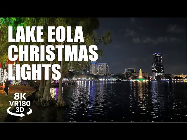 Lake Eola Christmas Lights Downtown Orlando VR180 8K 3D | Tree Lighting Ceremony | VR视频 8K 3D動画 VR旅行