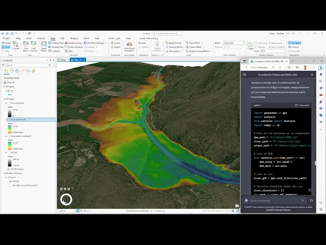 ChatGPT automatically simulates an animated flood