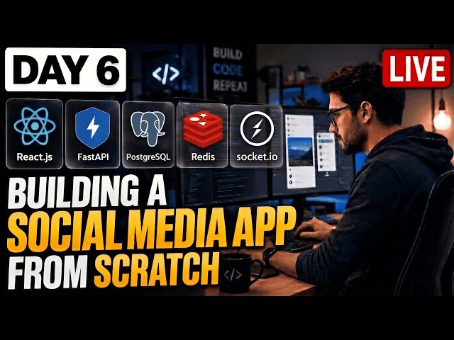 🔴 Day 6 : Building a Social Media app from Scratch (FastAPI + React) | Live Coding