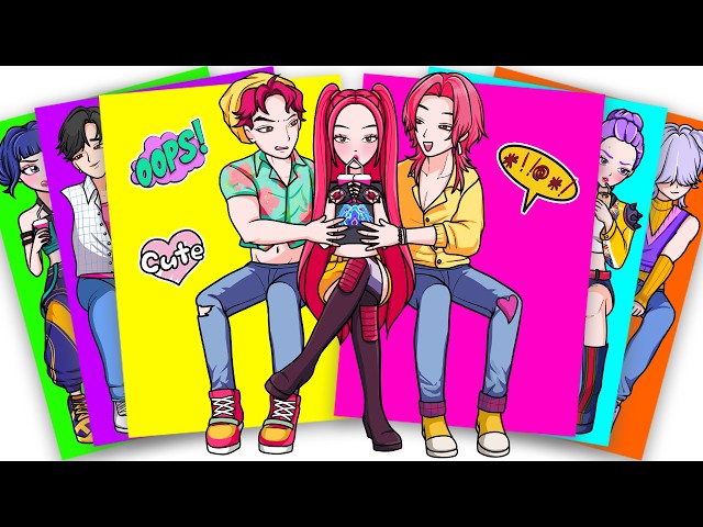 HUNTRIX DATING 💖 | KPop Demon Hunters - DIY Sticker Book