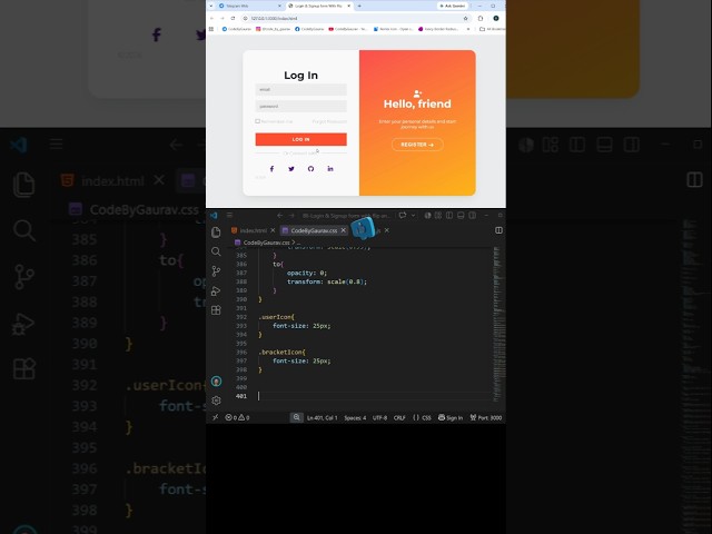 🔐 Login & Signup Form With Flip Animation using HTML & CSS #webdevelopment #html #css