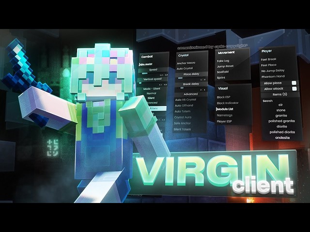 Hack Client: Virgin Client for Minecraft 2026 - Client being implemented (1.21.4)