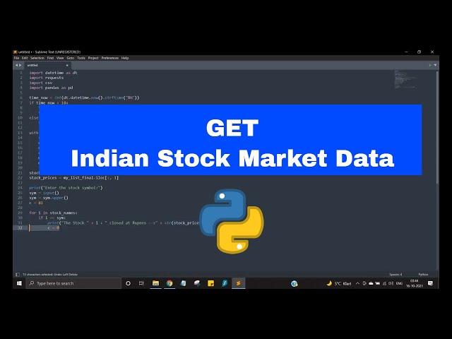 How to get Indian stock market data by python |  NSE data by Python #pythonprojects
