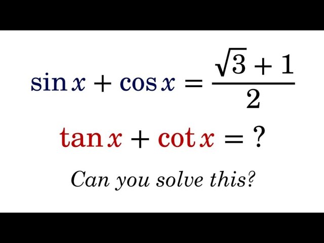 A Nice Math Olympiad Trigonometry Question.
