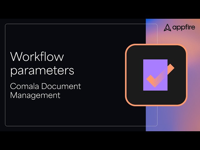Add a workflow parameter in Comala Document Management for Cloud