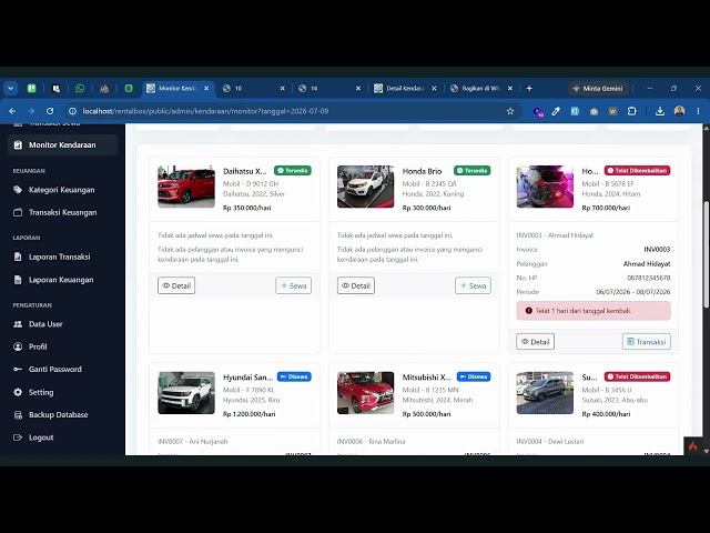 DEMO SOURCE CODE APLIKASI RentalBox - APLIKASI RENTAL KENDARAAN MOBIL / MOTOR DENGAN CODEIGNITER 4