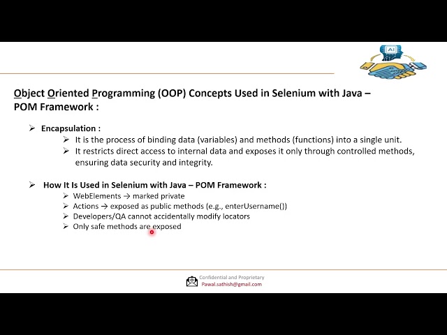 Object Oriented Programming OOP Concepts Used in Selenium with Java POM Framework