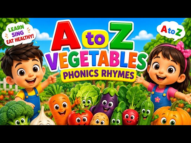ABC Vegetables Phonics Adventure 🥕🍎.A to Z Vegetable Names & Rhymes for Kids.ABC Learning#ABCPhonics