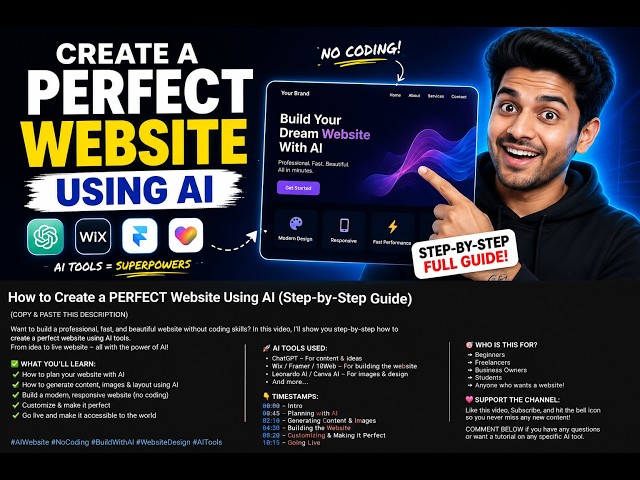 How to Make a PERFECT Website with AI in Minutes | No Coding!