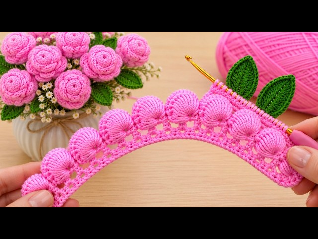 How to Crochet This Gorgeous 3D Rose 🌹 | Beautiful Flower Motif #CrochetTutorial