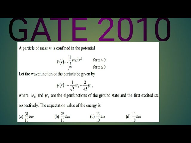 Gate 2010 quantum mechanics question solution part 1 #gate 2010