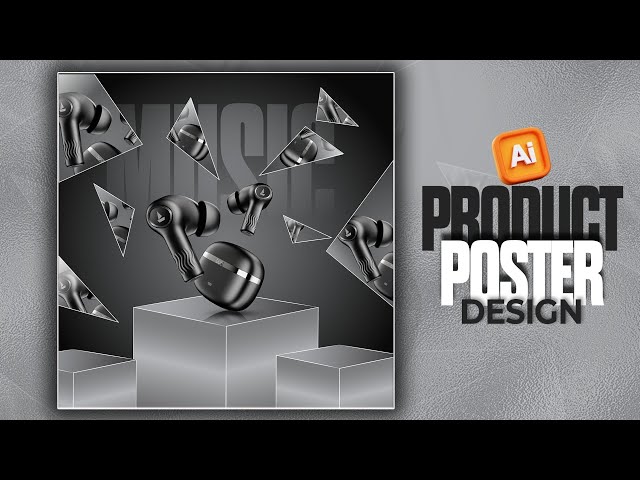 Illustrator CC Tutorial | Graphic Design | Product Poster Design for beginners ⚡. 
