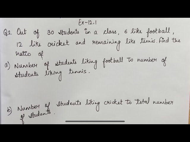 Class 6 Exercise-12.1 Q-2 Solution | Class 6 Maths Chapter- 12 Ratio and Proportion | NCERT CBSE