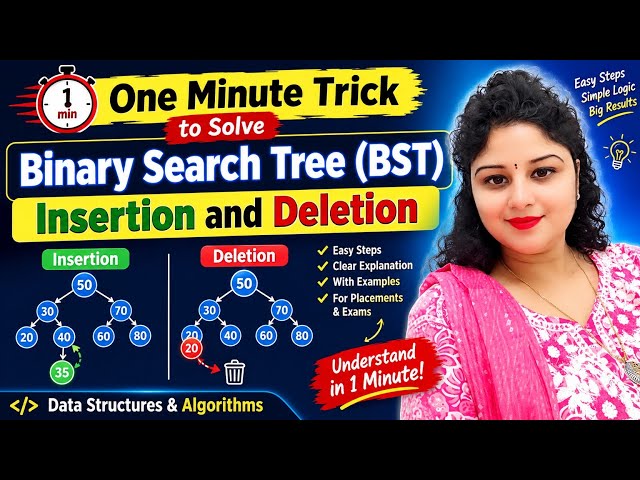 One minute trick to solve Binary Search Tree(BST)-Insertion and Deletion