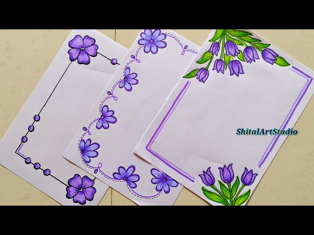 3 BEAUTIFUL BORDER DESIGNS/PROJECT WORK DESIGNS/A4 SHEET/FILE/FRONT PAGE DESIGN FOR SCHOOL PROJECT