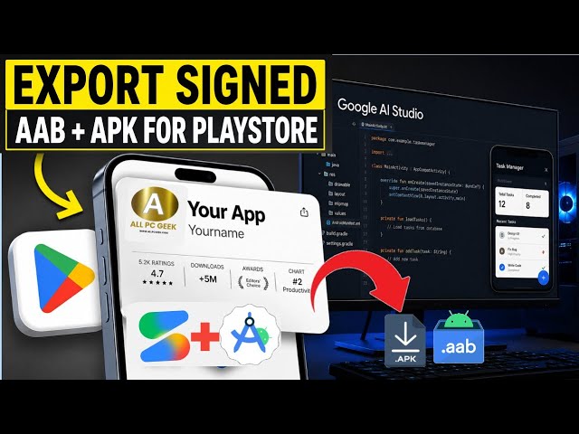 How To Export Google AI Studio App APK & AAB For Play Store ⭐ (Android Studio Tutorial)