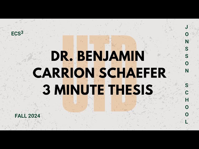 The Future of Advanced Computing | Dr. Benjamin Carrion Schaefer | UT Dallas 3MT