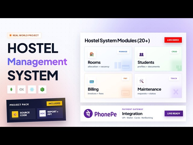 Hostel Management System | PhonePe Payment Integration | MERN Source Code | Final Year Project 2026