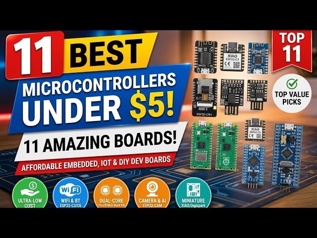 11 Best Microcontroller Boards Under $5 (2026) | ESP32 vs Raspberry Pi Pico vs STM32 vs Arduino