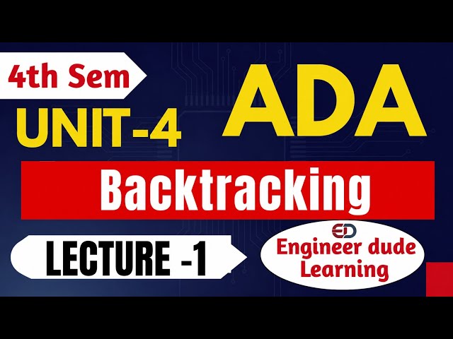 ADA Unit 4 Lecture 1 | Backtracking Algorithm Explained | RGPV B.Tech 4th Sem | Complete Concept