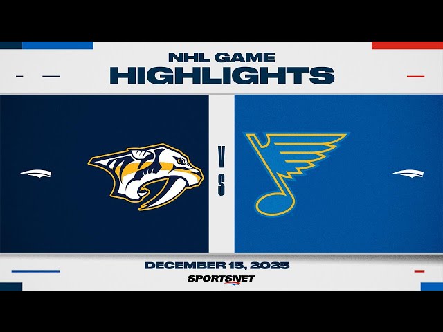 NHL Highlights | Predators vs. Blues - Dec 15, 2025