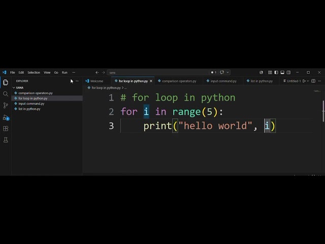 basic for loop in python