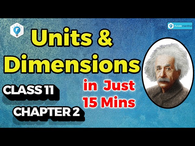 Units and Dimensions Class 11 Physics Chapter 2 in One Shot | Narendra Sir (IITB 2003)