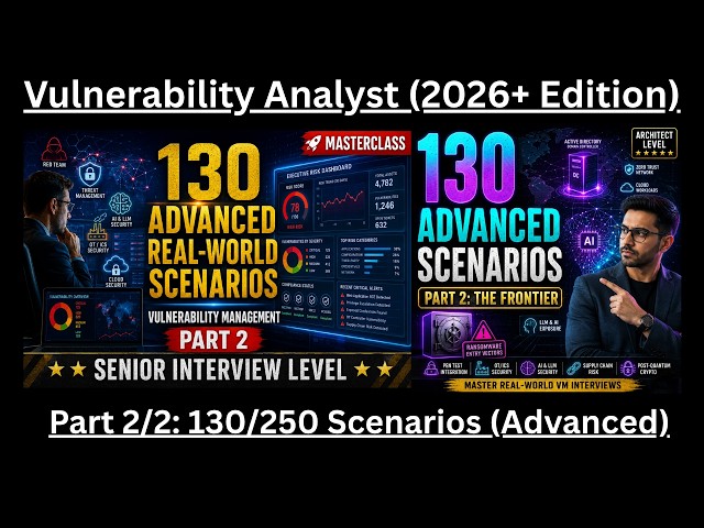 130 Vulnerability Management Analyst Advanced Scenarios (Part 2/2): Real Scenarios (2026+ Edition)!