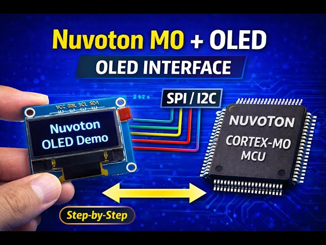 Interface Nuvoton M0 Cortex MCU with OLED Display | SPI/I2C OLED Tutorial