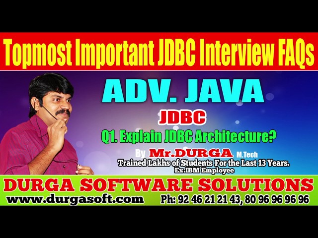 Topmost Important JDBC Interview FAQs ||  Q1. Explain JDBC Architecture || by Durga sir