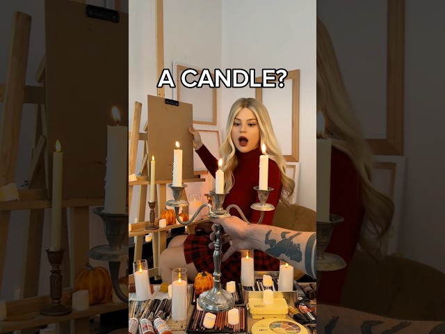 CAN I DRAW WITH A CANDLE?🕯️TRY THIS ART TUTORIAL! #art #tutorial #wednesday #shorts #diy #painting