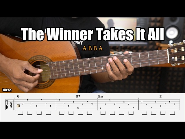 The Winner Takes It All - ABBA - Fingerstyle Guitar Tutorial + TAB & Lyrics