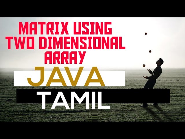 Matrix | Two dimensional array | java class and object | Tamil