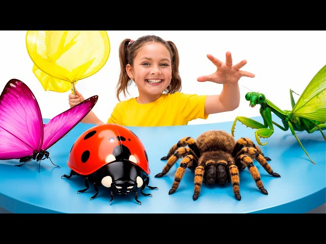 Kids Catch GIANT Bugs at Home, Pretend Play and Learn Insect Facts