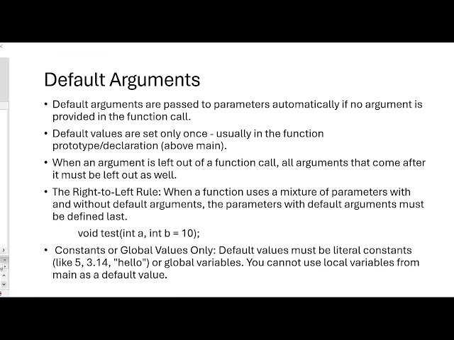 C++ Default Arguments & Function Overloading