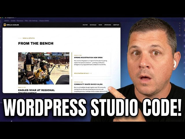 Using WordPress Studio Code to build a hockey team site - Live Stream August 13, 2026