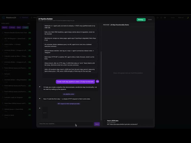 webarm24.online - Now it's possible to use Python mode step in the Pipelines.